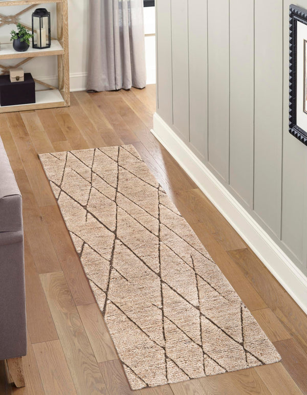 Sahara Berber Wool Collection Area Rug - Marrakesh Runner Camel Brown  lifestyle 90