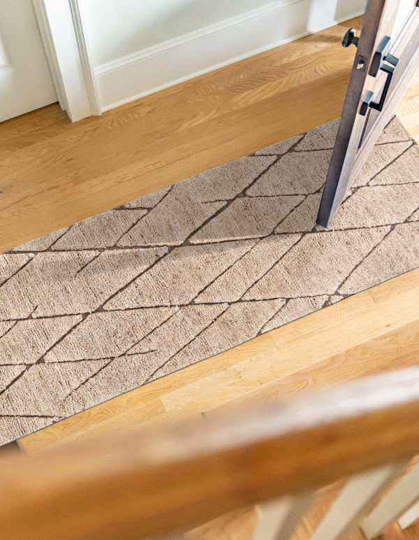 Sahara Berber Wool Collection Area Rug - Marrakesh Runner Camel Brown  lifestyle 108