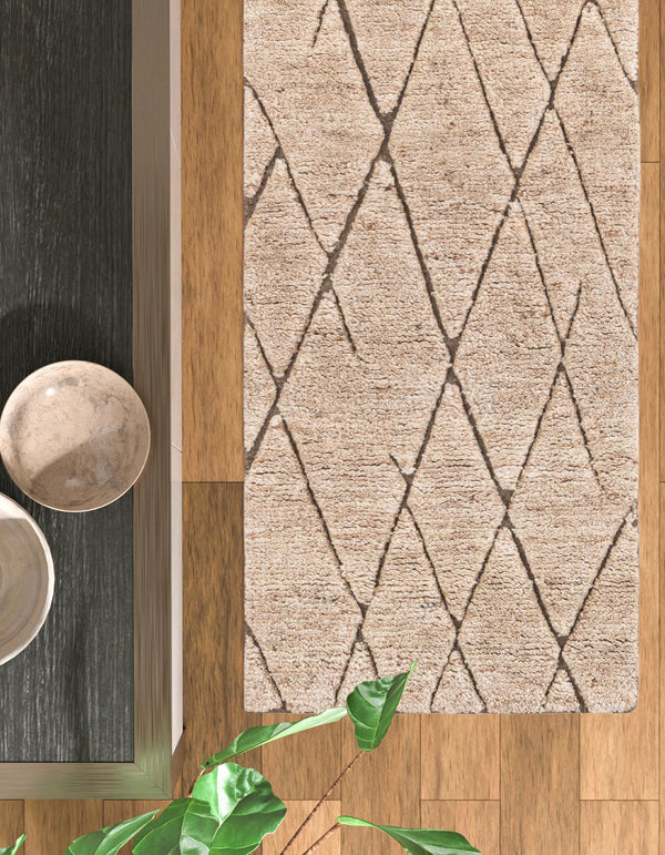 Sahara Berber Wool Collection Area Rug - Marrakesh Runner Camel Brown  lifestyle 114