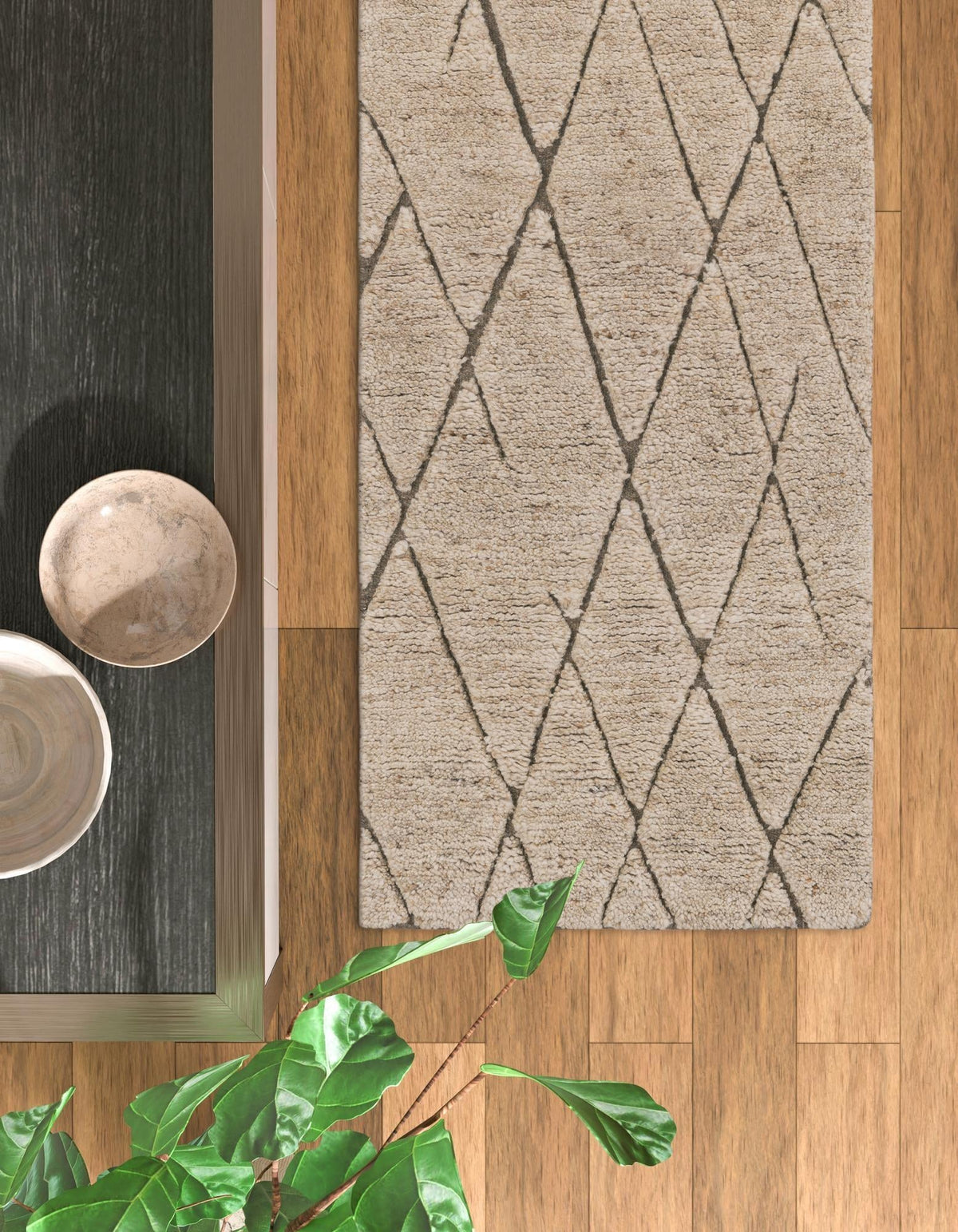 Sahara Berber Wool Collection Area Rug - Marrakesh Runner Camel Brown  lifestyle 123