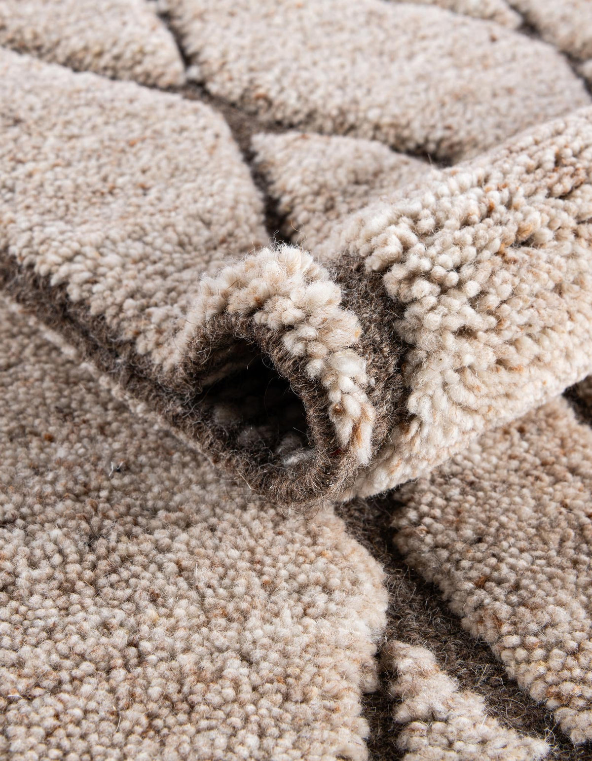 Sahara Berber Wool Collection Area Rug - Marrakesh Square Camel Brown  lifestyle 116