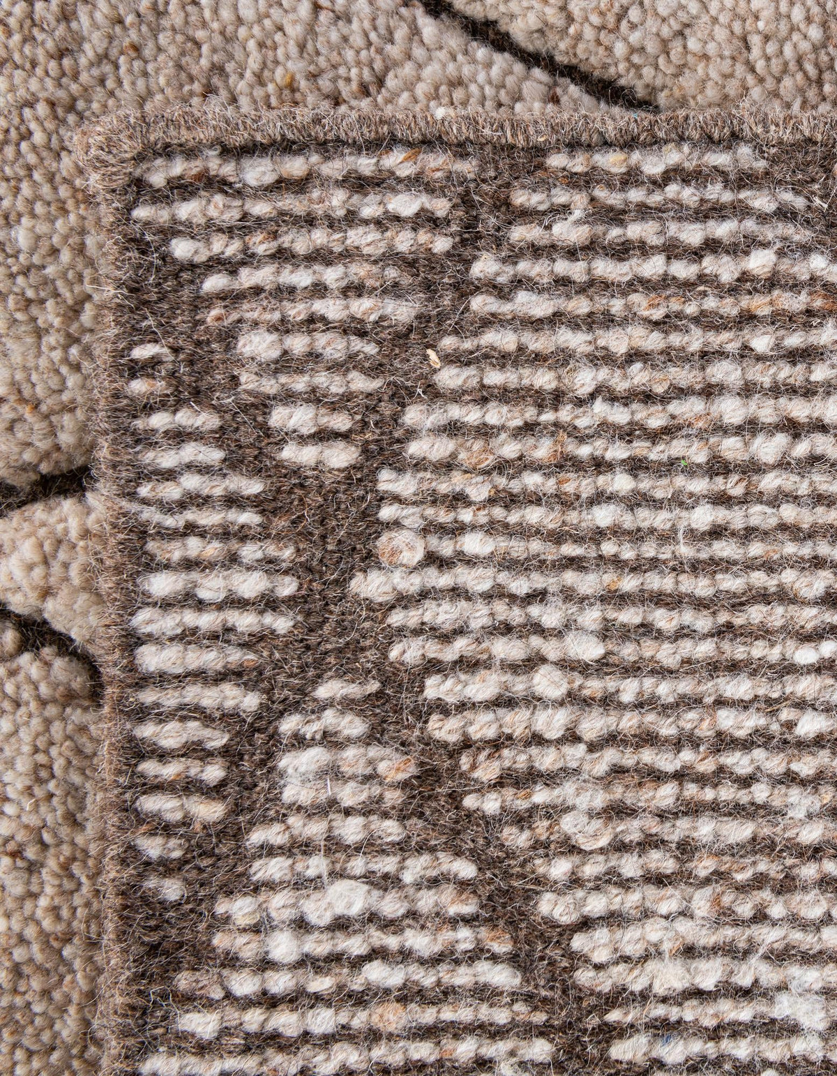 Sahara Berber Wool Collection Area Rug - Marrakesh Square Camel Brown  lifestyle 117