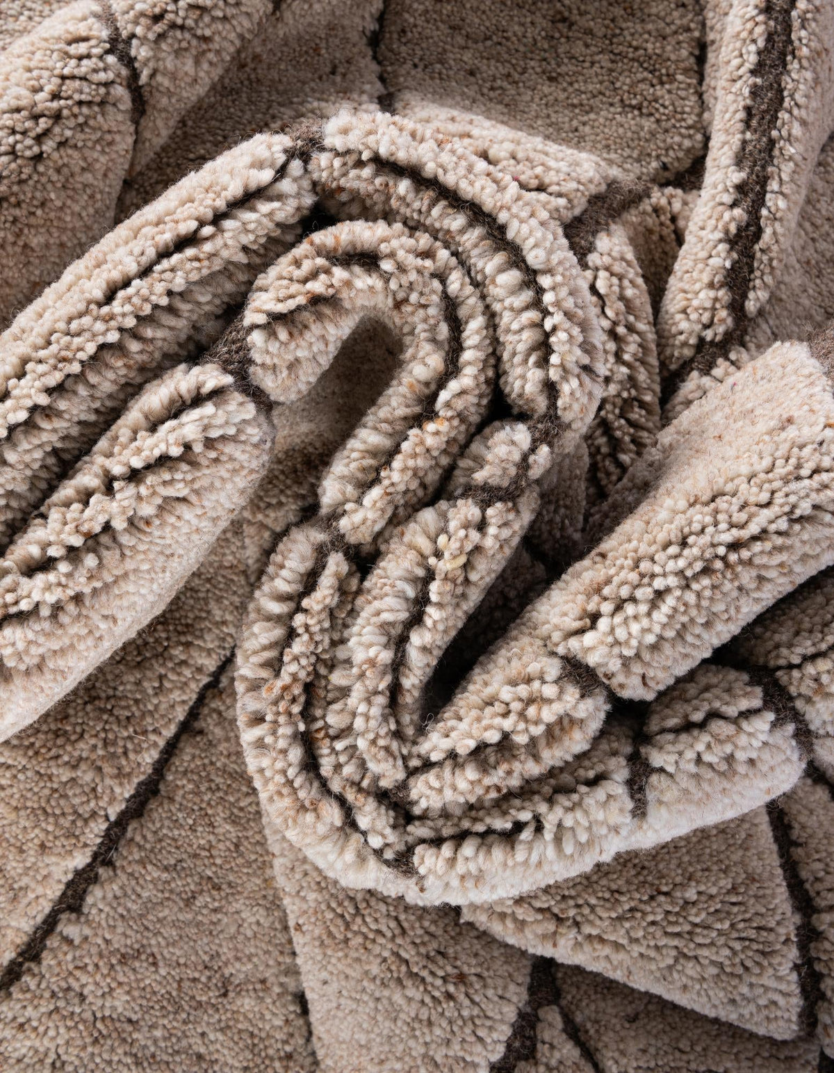 Sahara Berber Wool Collection Area Rug - Marrakesh Square Camel Brown  lifestyle 118