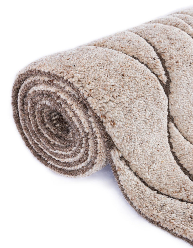 Sahara Berber Wool Collection Area Rug - Marrakesh Square Camel Brown  lifestyle 122