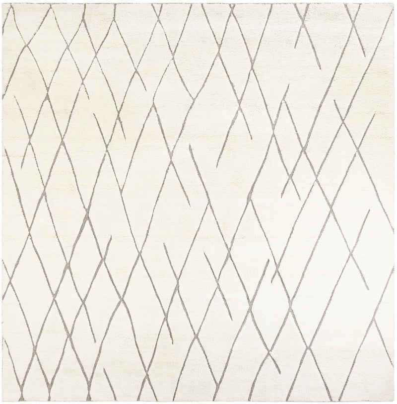 Sahara Berber Wool Collection Area Rug - Marrakesh Square Pure Ivory  lifestyle 42