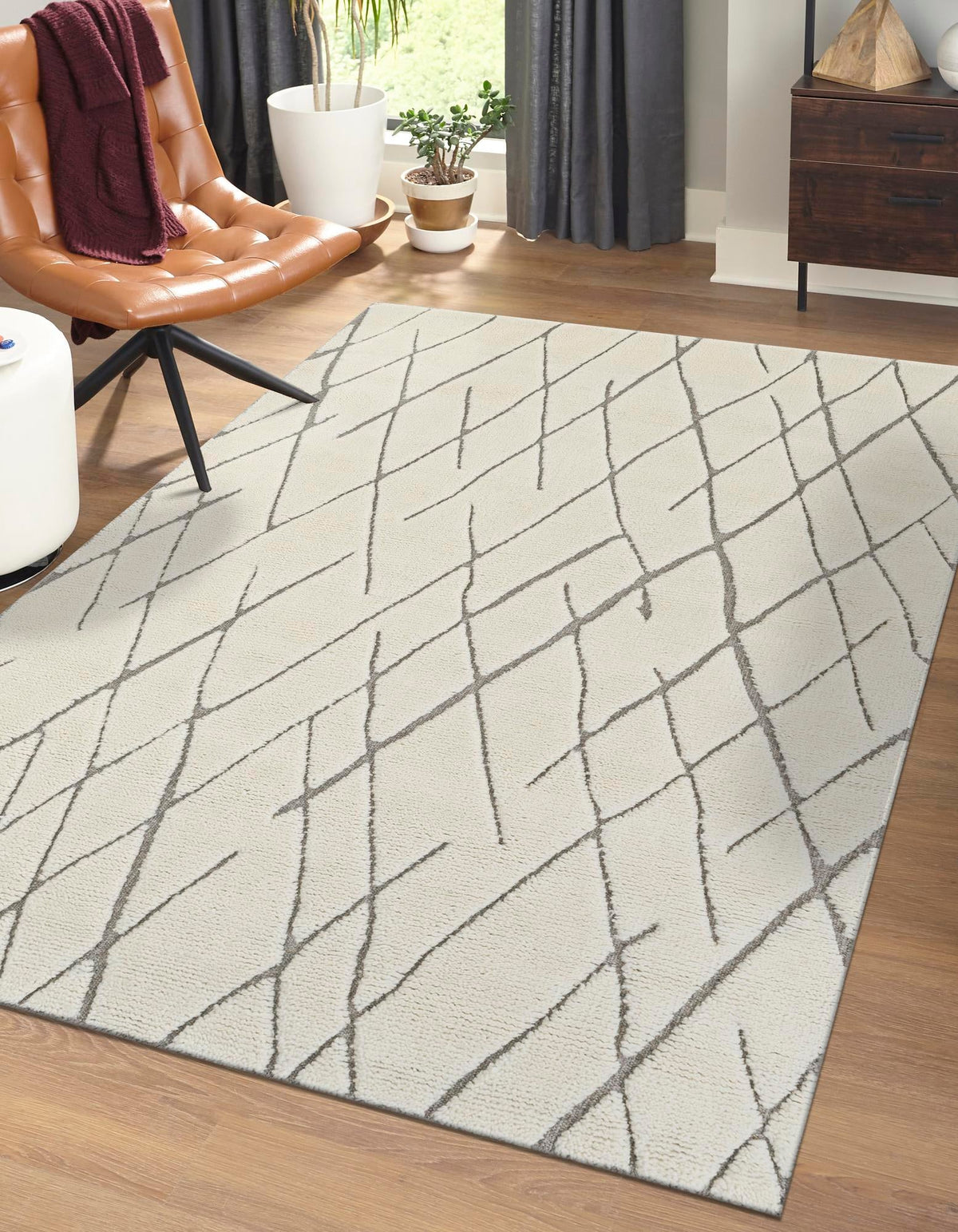 Sahara Berber Wool Collection Area Rug - Marrakesh Rectangle Pure Ivory  lifestyle 2