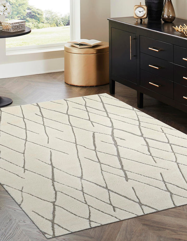 Sahara Berber Wool Collection Area Rug - Marrakesh Rectangle Pure Ivory  lifestyle 18