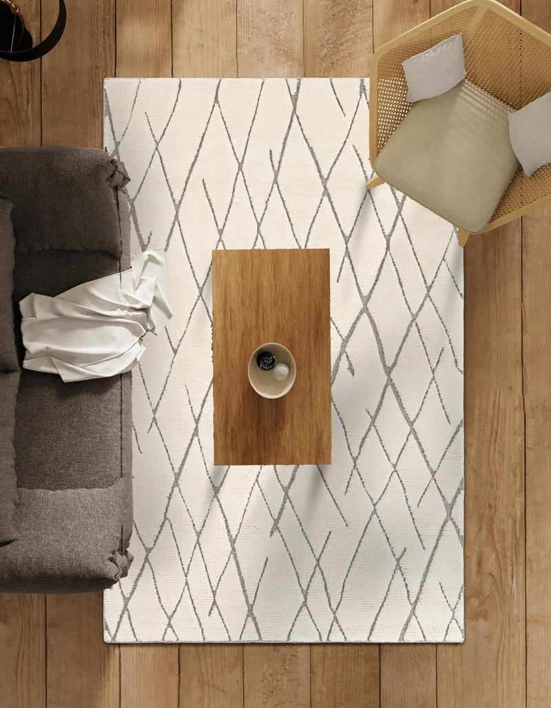 Sahara Berber Wool Collection Area Rug - Marrakesh Rectangle Pure Ivory  lifestyle 35