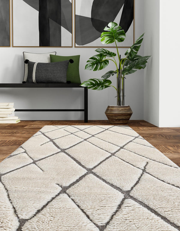 Sahara Berber Wool Collection Area Rug - Marrakesh Runner Pure Ivory  lifestyle 57