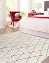 Sahara Berber Wool Collection Area Rug - Marrakesh Square Pure Ivory  lifestyle 48