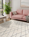 Sahara Berber Wool Collection Area Rug - Marrakesh Square Pure Ivory  lifestyle 56