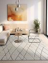 Sahara Berber Wool Collection Area Rug - Marrakesh Square Pure Ivory  lifestyle 68
