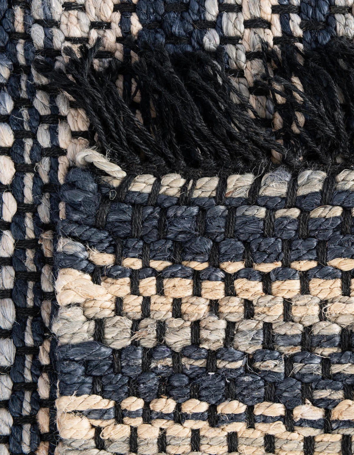 Savannah Jute Collection Area Rug - Nantucket Runner Navy Blue and Ivory  lifestyle 67