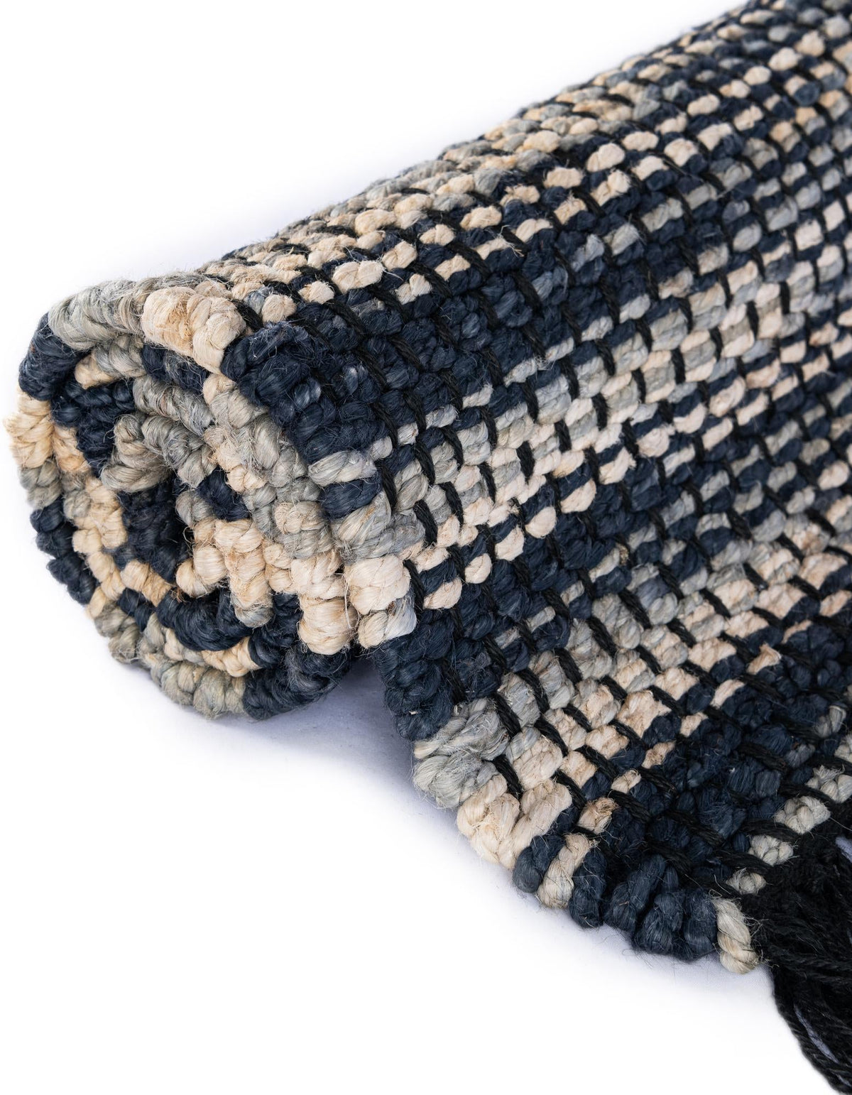 Savannah Jute Collection Area Rug - Nantucket Runner Navy Blue and Ivory  lifestyle 73