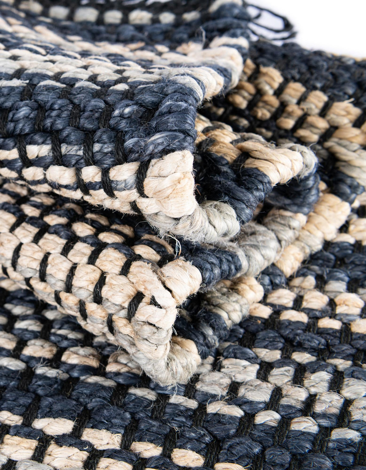 Savannah Jute Collection Area Rug - Nantucket Runner Navy Blue and Ivory  lifestyle 75