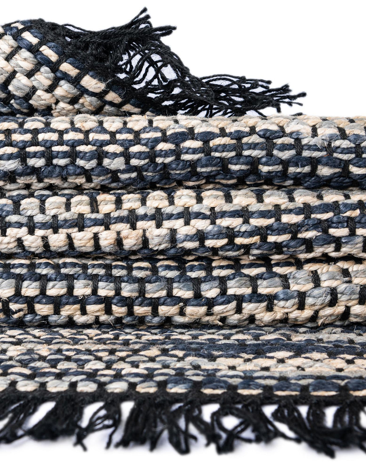 Savannah Jute Collection Area Rug - Nantucket Runner Navy Blue and Ivory  lifestyle 77
