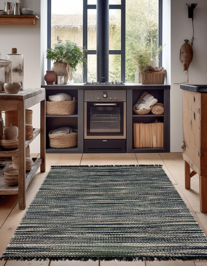 Savannah Jute Collection Area Rug - Nantucket Rectangle Green and Ivory  lifestyle 6