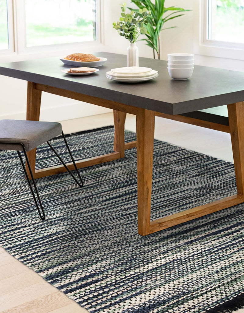 Savannah Jute Collection Area Rug - Nantucket Rectangle Green and Ivory  lifestyle 14