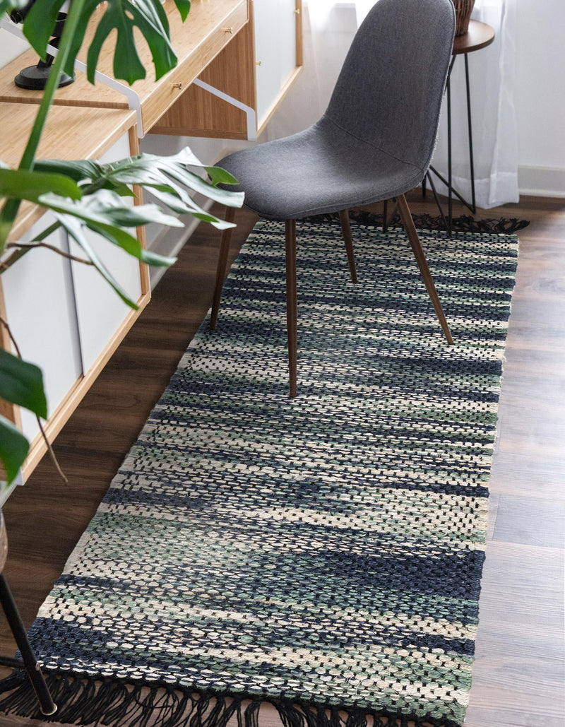 Savannah Jute Collection Area Rug - Nantucket Runner Green and Ivory  lifestyle 24