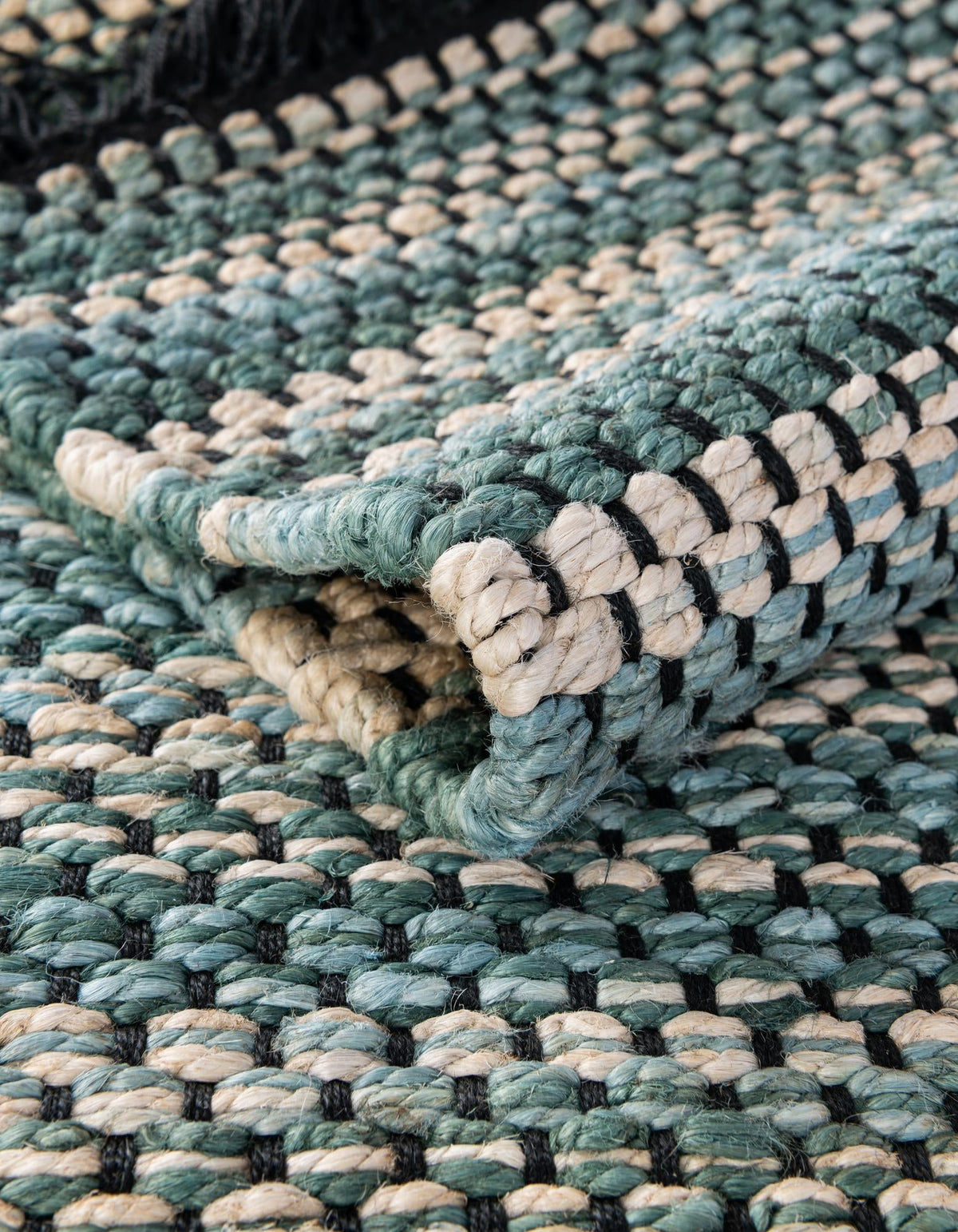 Savannah Jute Collection Area Rug - Nantucket Runner Green and Ivory  lifestyle 62