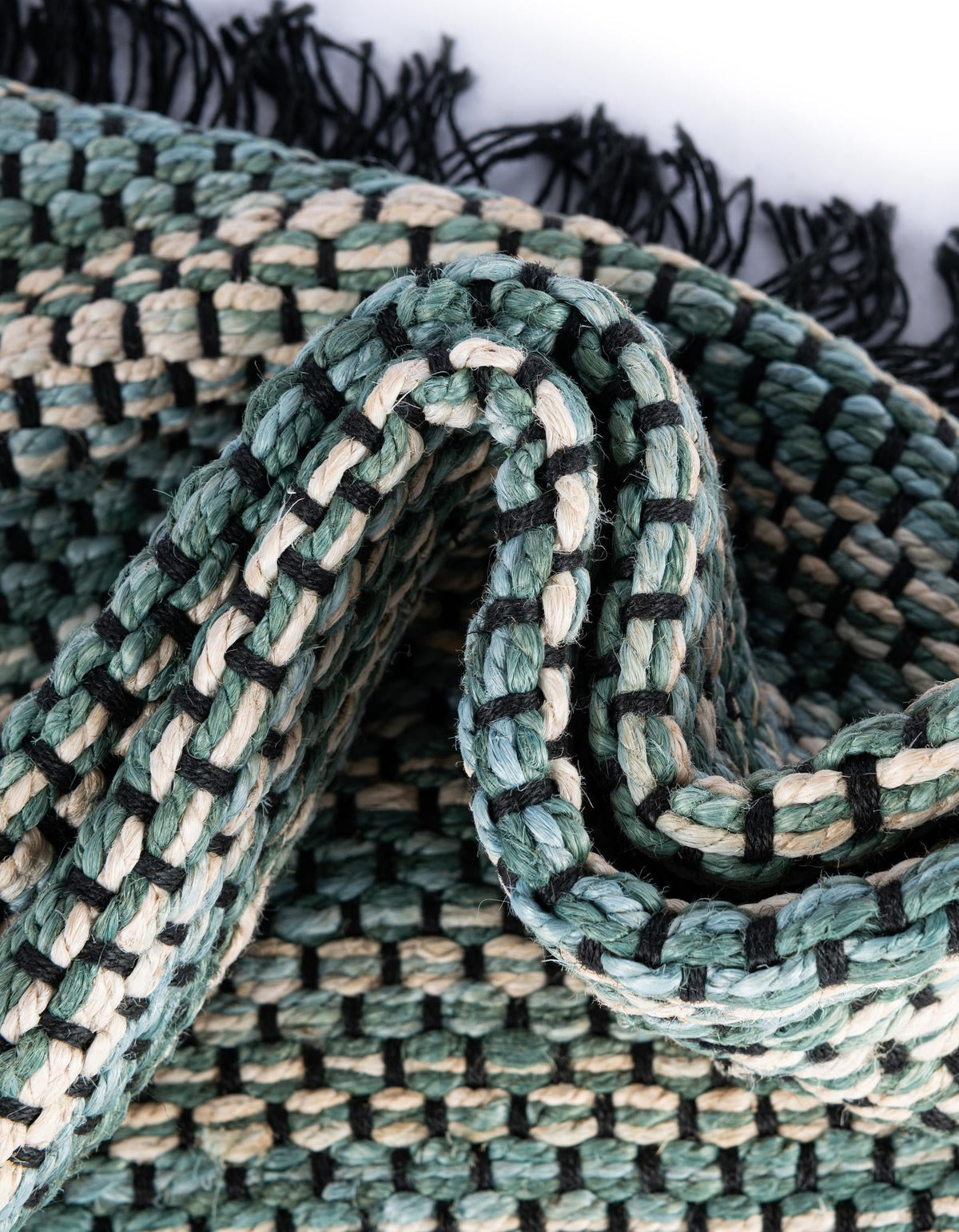 Savannah Jute Collection Area Rug - Nantucket Runner Green and Ivory  lifestyle 66