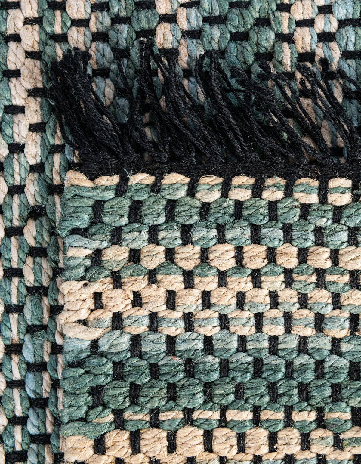 Savannah Jute Collection Area Rug - Nantucket Runner Green and Ivory  lifestyle 68