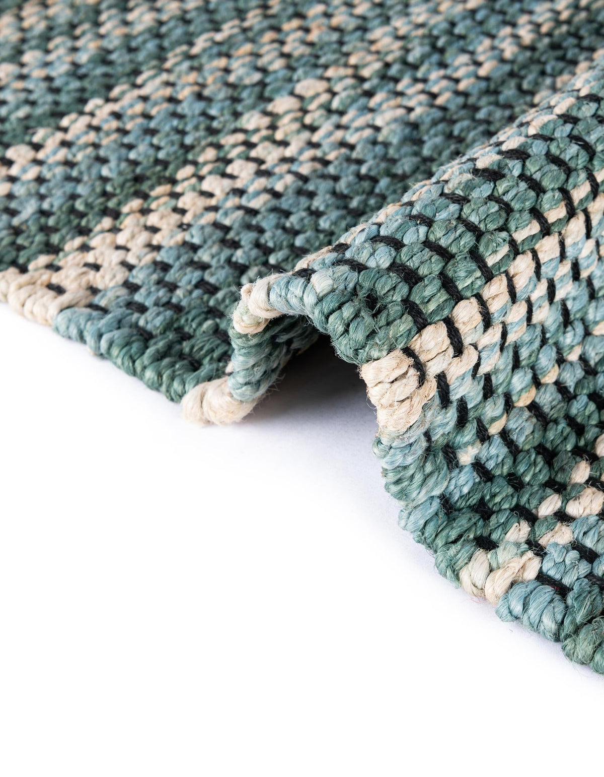 Savannah Jute Collection Area Rug - Nantucket Runner Green and Ivory  lifestyle 70