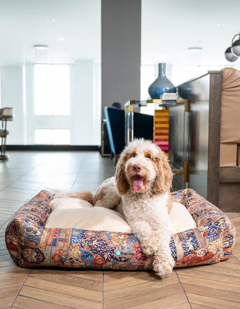 Luxury Pet Lounge Collection Pet Bed -  Burrow Rectangle Multi  lifestyle 2