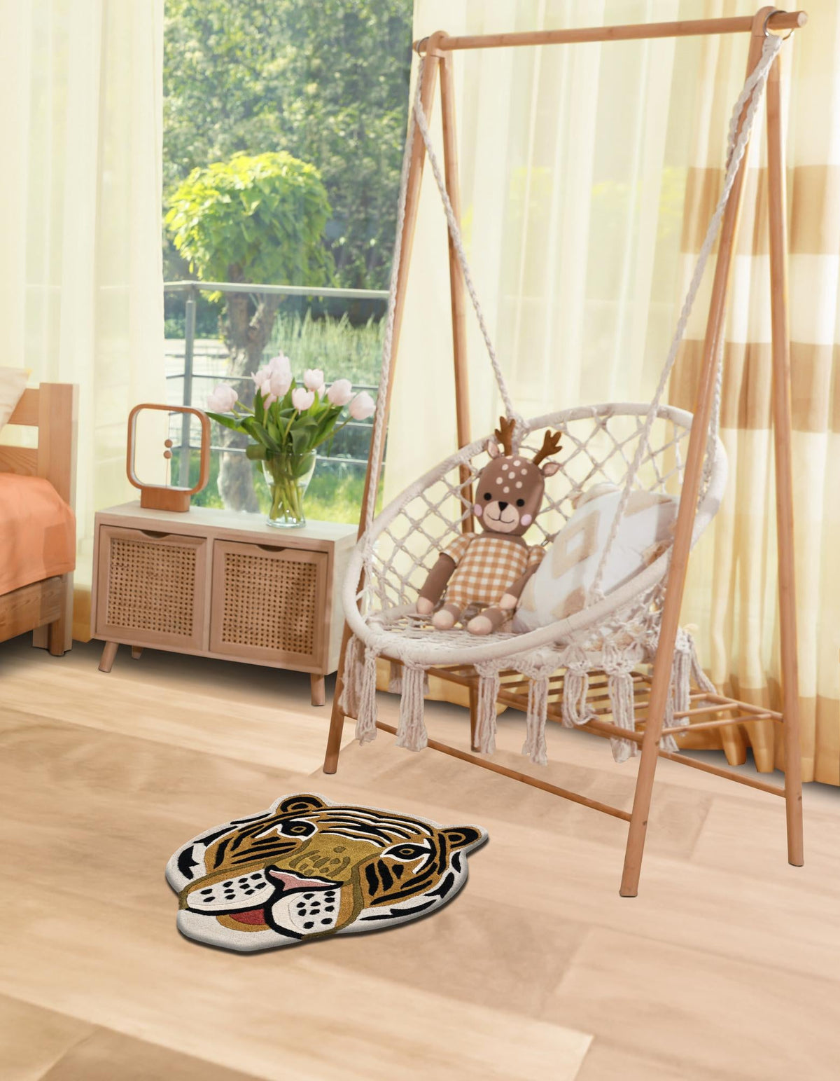 Whimsy Wonders Wool Collection Area Rug -  Rainbow Round Multi  lifestyle 9
