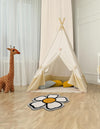 Whimsy Wonders Wool Collection Area Rug -  Arctic Round Ivory  lifestyle 5