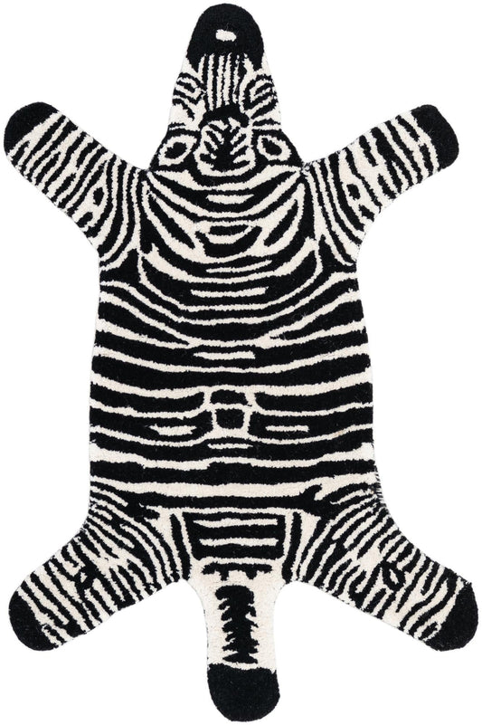 Whimsy Wonders Wool Collection Area Rug -  Galaxy Rectangle Black and White  lifestyle 2