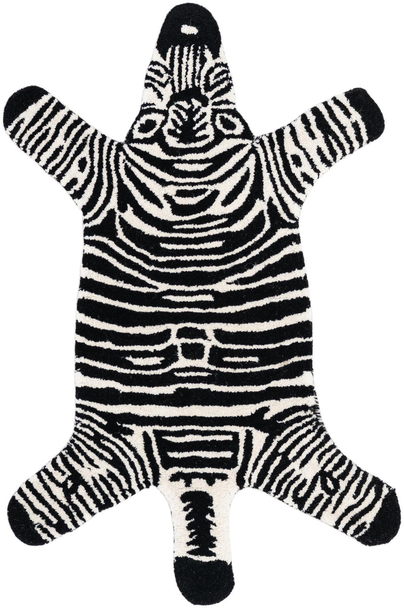 Whimsy Wonders Wool Collection Area Rug -  Galaxy Rectangle Black and White  lifestyle 2