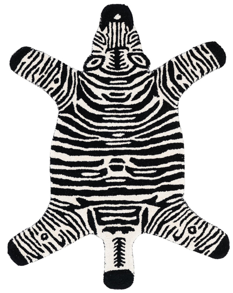 Whimsy Wonders Wool Collection Area Rug -  Galaxy Rectangle Black and White Main