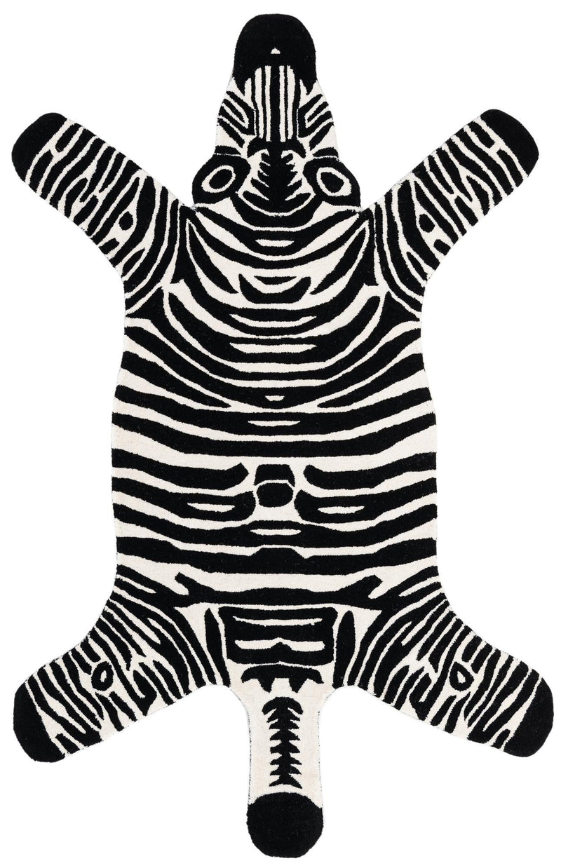 Whimsy Wonders Wool Collection Area Rug -  Galaxy Rectangle Black and White  lifestyle 3