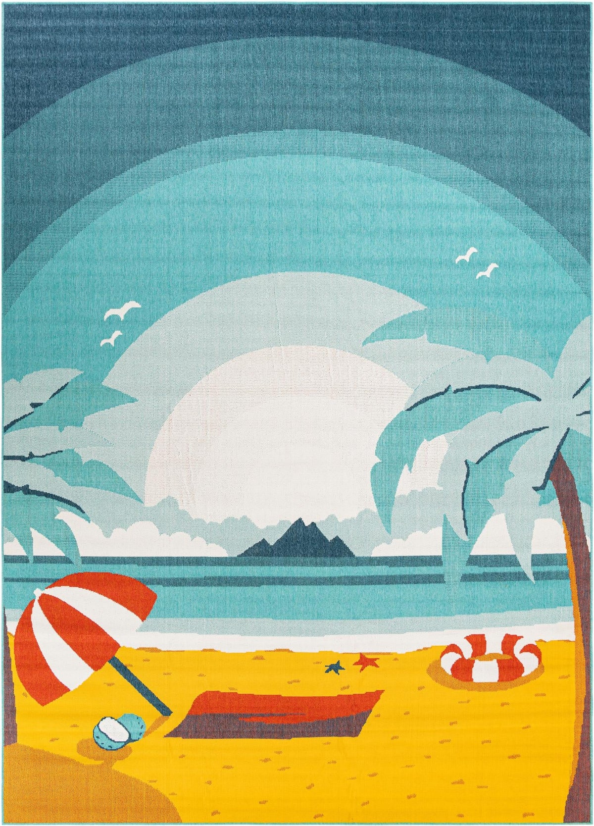 Seaside Haven Rugs Collection Area Rug -  Dockside Rectangle Multi Main