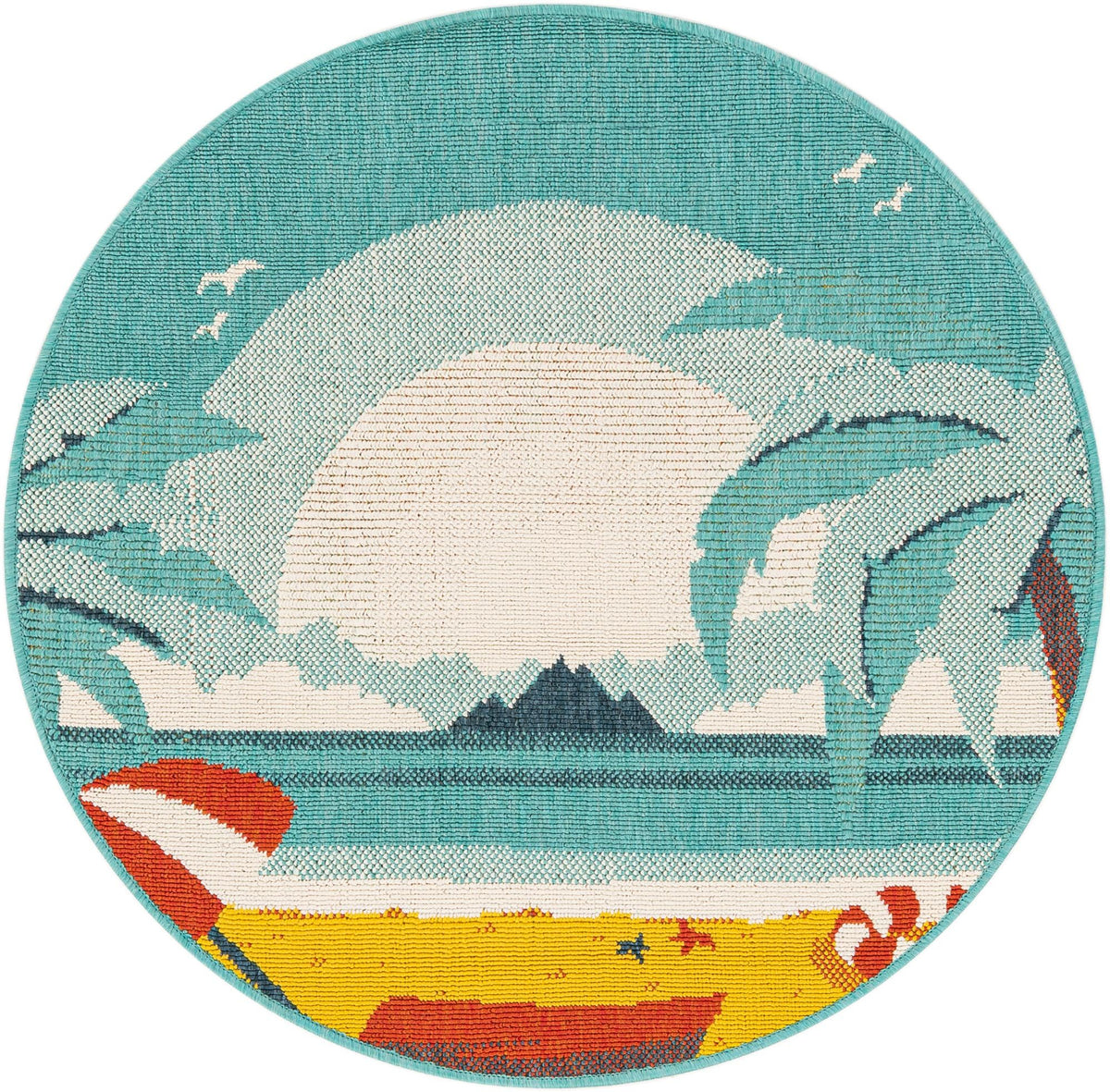 Seaside Haven Rugs Collection Area Rug -  Dockside Round Multi  lifestyle 23
