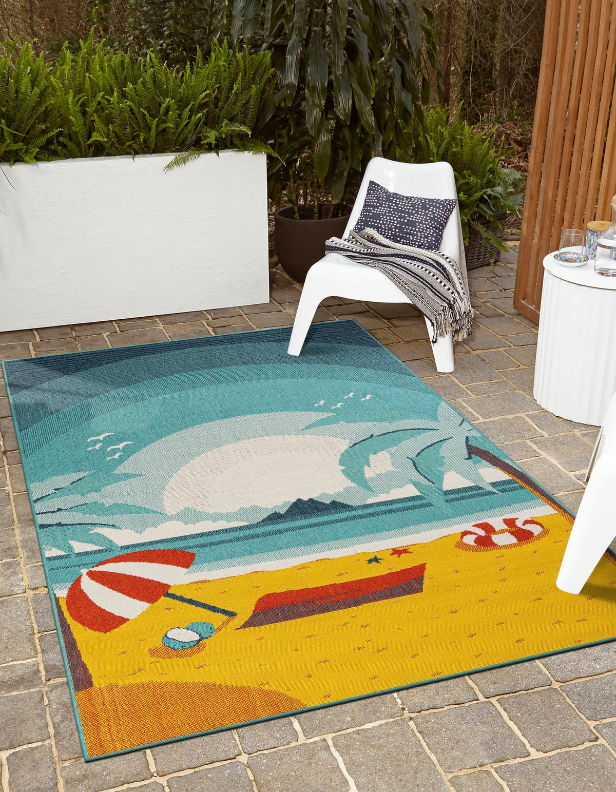 Seaside Haven Rugs Collection Area Rug -  Dockside Rectangle Multi  lifestyle 2