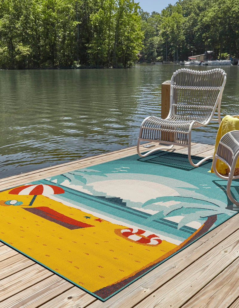Seaside Haven Rugs Collection Area Rug -  Dockside Rectangle Multi  lifestyle 3