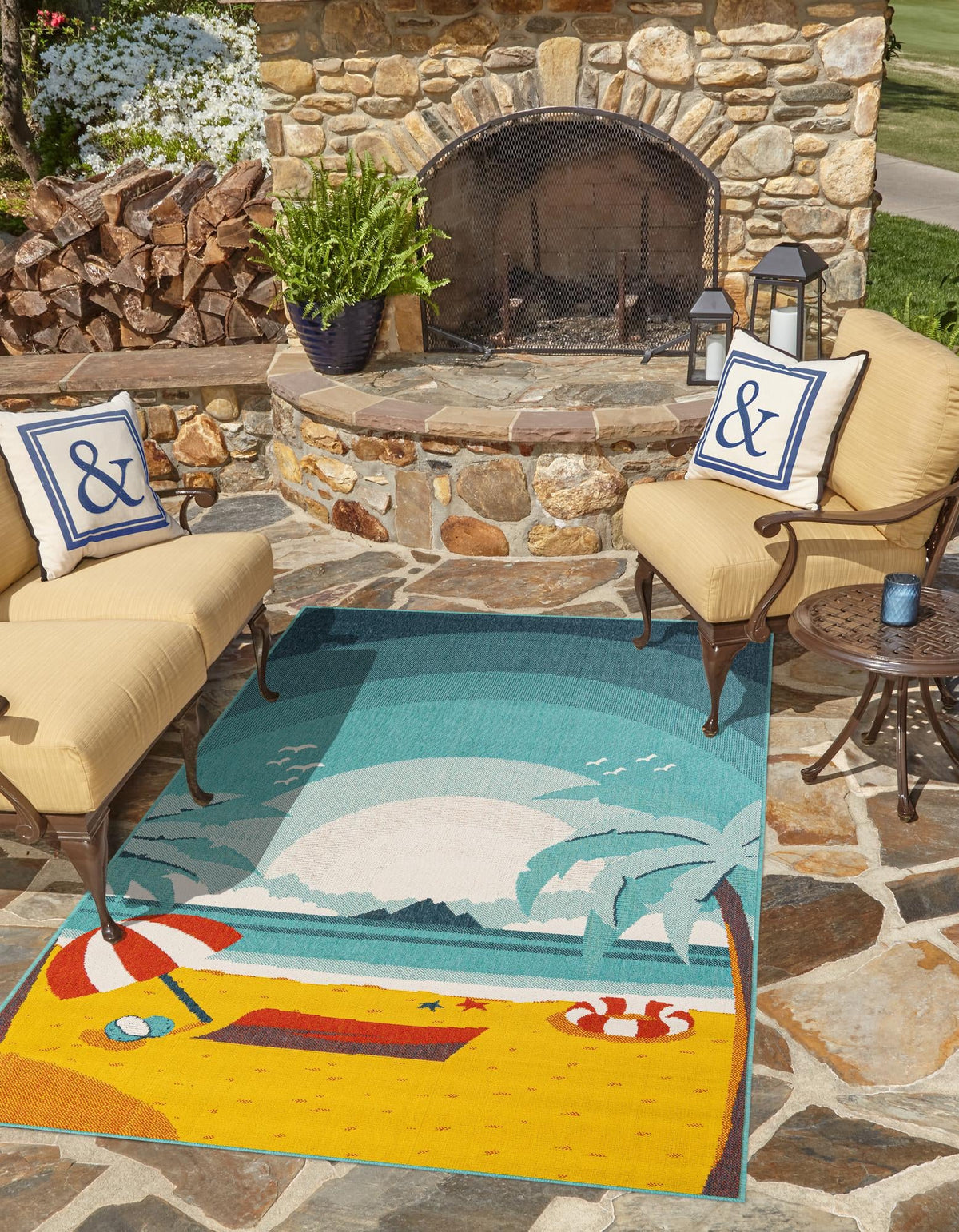Seaside Haven Rugs Collection Area Rug -  Dockside Rectangle Multi  lifestyle 7