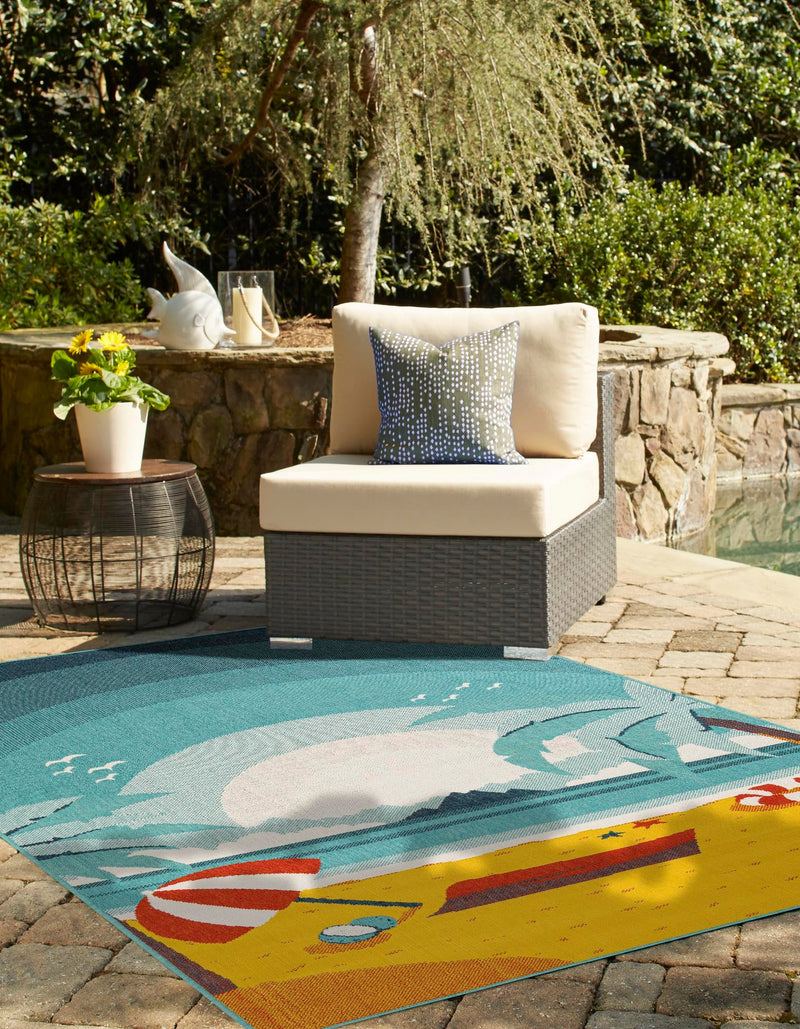 Seaside Haven Rugs Collection Area Rug -  Dockside Rectangle Multi  lifestyle 8