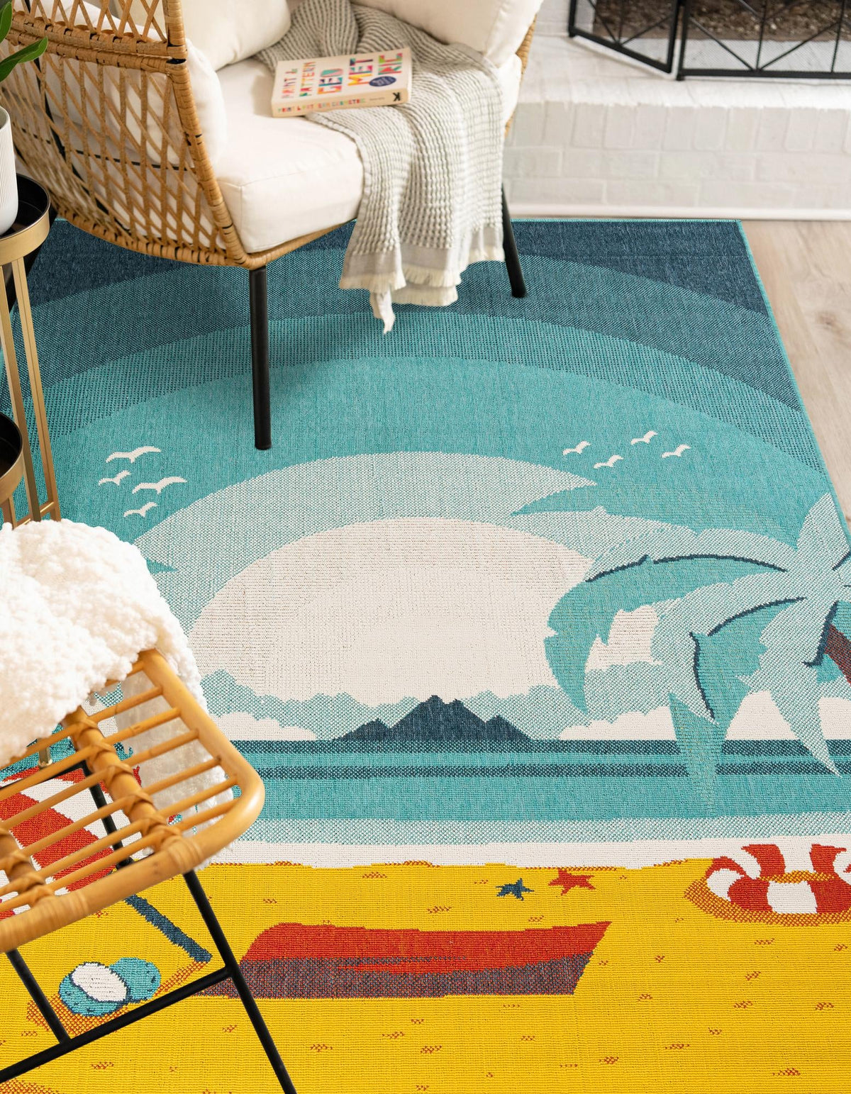 Seaside Haven Rugs Collection Area Rug -  Dockside Rectangle Multi  lifestyle 9