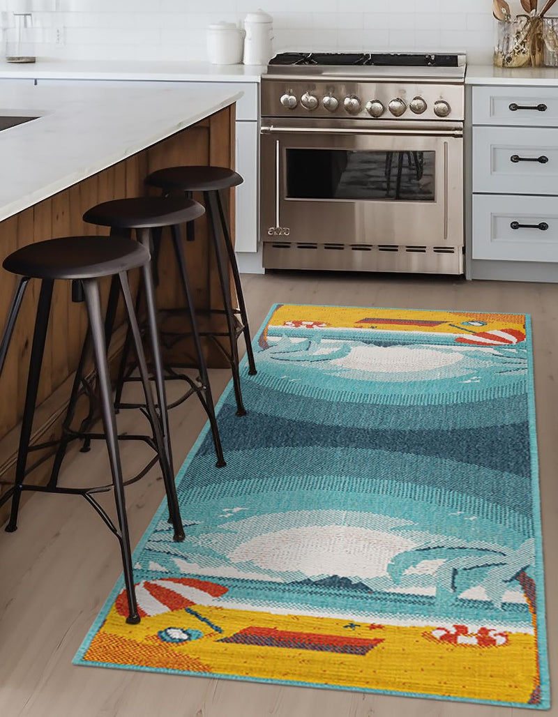 Seaside Haven Rugs Collection Area Rug -  Dockside Runner Multi  lifestyle 40