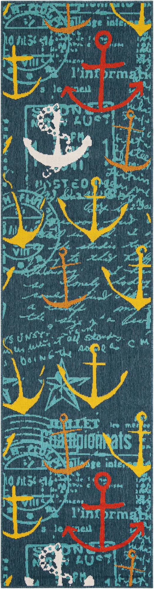 Seaside Haven Rugs Collection Area Rug -  Lighthouse Runner Navy Blue  lifestyle 22