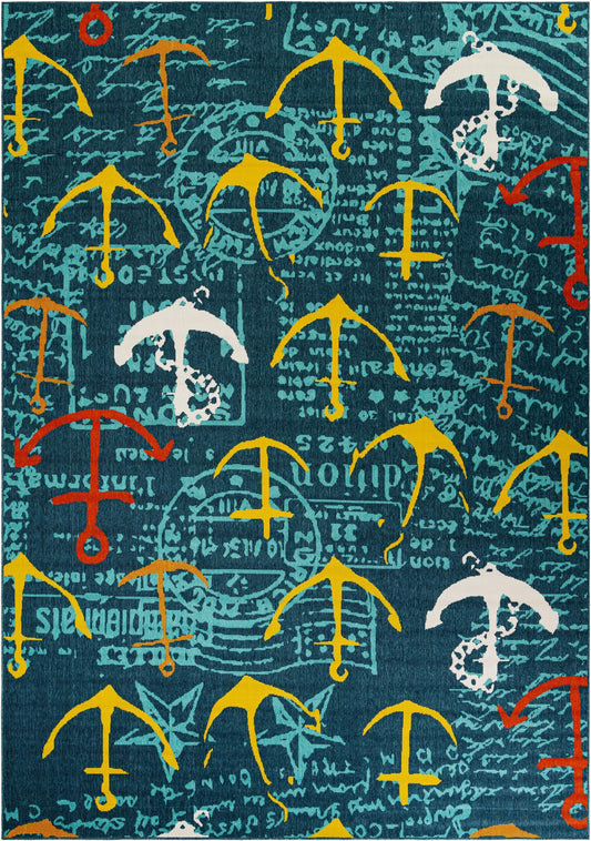 Seaside Haven Rugs Collection Area Rug -  Lighthouse Rectangle Navy Blue Main