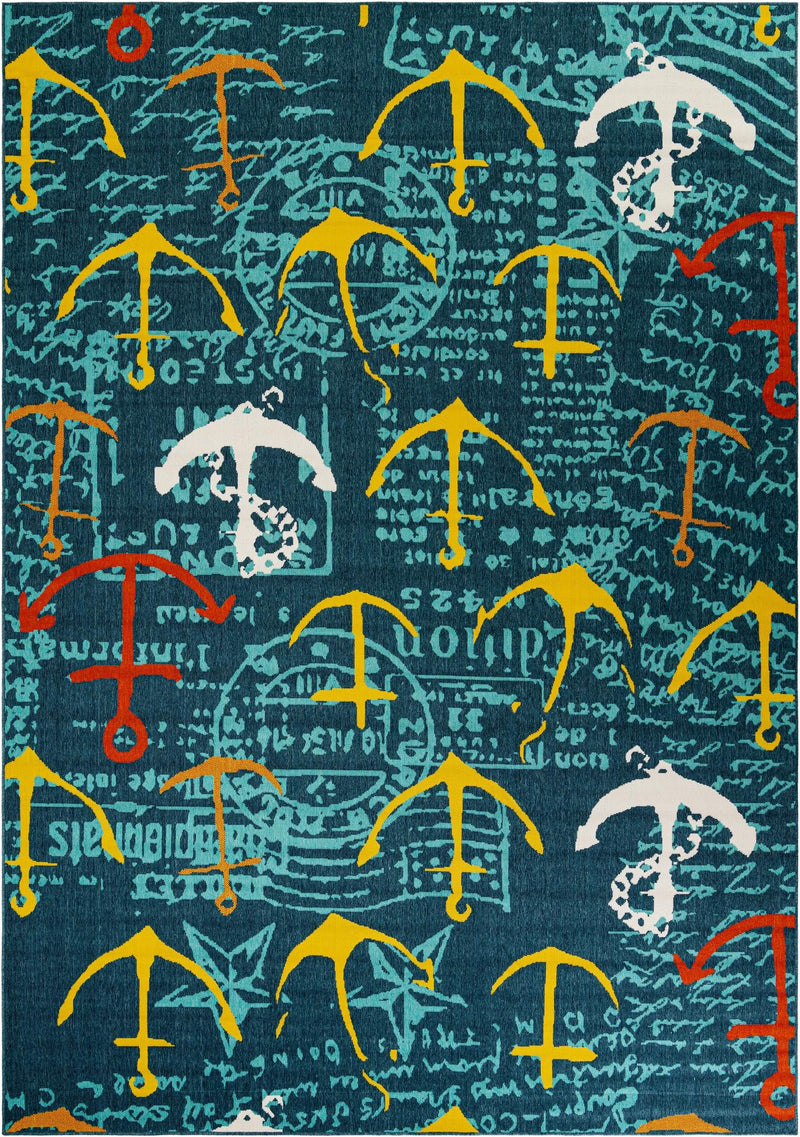 Seaside Haven Rugs Collection Area Rug -  Lighthouse Rectangle Navy Blue Main