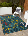 Seaside Haven Rugs Collection Area Rug -  Lighthouse Rectangle Navy Blue  lifestyle 3