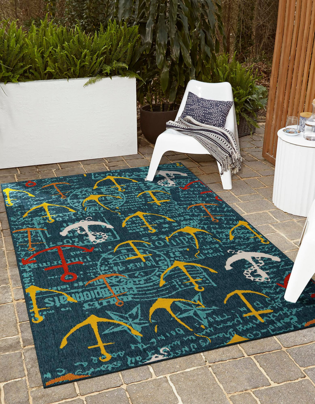 Seaside Haven Rugs Collection Area Rug -  Lighthouse Rectangle Navy Blue  lifestyle 3