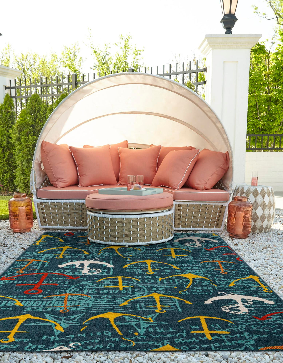 Seaside Haven Rugs Collection Area Rug -  Lighthouse Rectangle Navy Blue  lifestyle 5