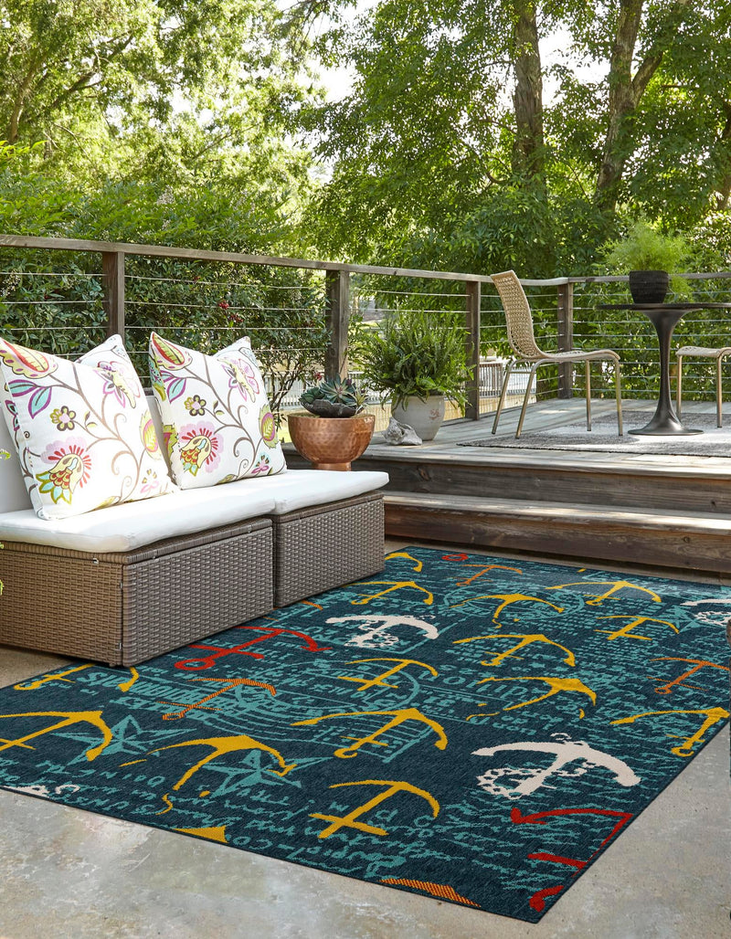 Seaside Haven Rugs Collection Area Rug -  Lighthouse Rectangle Navy Blue  lifestyle 10