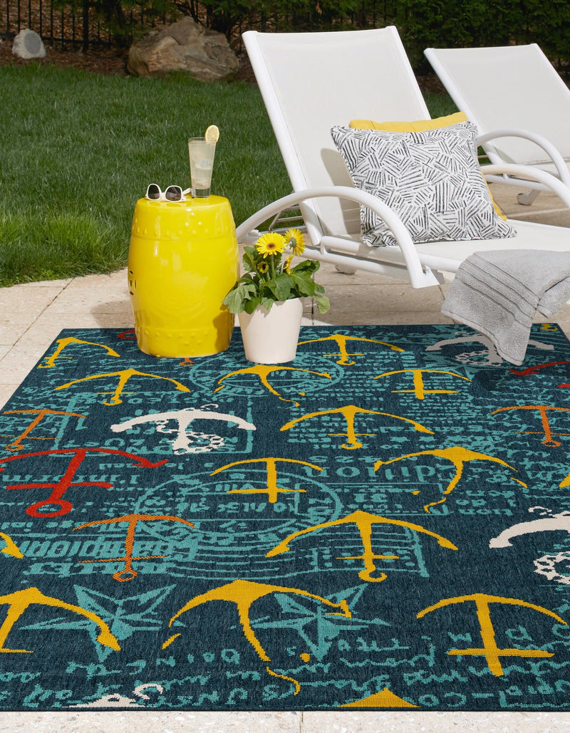 Seaside Haven Rugs Collection Area Rug -  Lighthouse Rectangle Navy Blue  lifestyle 11